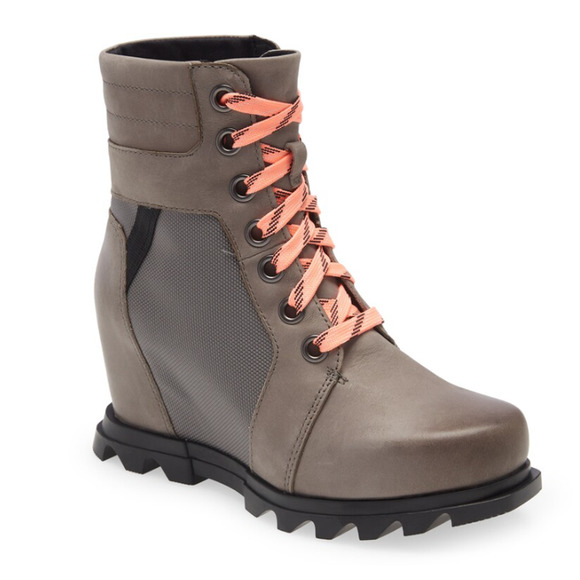 NWT Sorel Joan of Arctic Waterproof Wedge III Lexie Bootie Quarry Sz 9.5 Grey - Picture 1 of 13